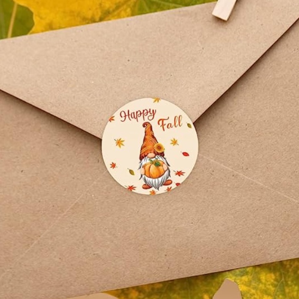 🍁 HAPPY FALL GNOME 🍁 50 Fall Gnome themed stickers - Picture 4 of 5